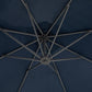 Alpha Joy 10ft Outdoor Patio Offset Market Hanging Umbrella with 8 Steel Ribs & Cross Base(No Weight), Navy Blue
