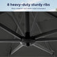 Alpha Joy 10x10ft Outdoor Patio Umbrella 360° Rotation Large Rectangle Offset Cantilever Double Umbrella with Crank Handle and 7 Tilt, Charcoal Gray