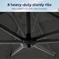 Alpha Joy 10x10ft Outdoor Patio Umbrella 360¡ãRotation Large Rectangle Offset Cantilever Double Umbrella with Crank Handle and 7 Tilt, Charcoal Gray