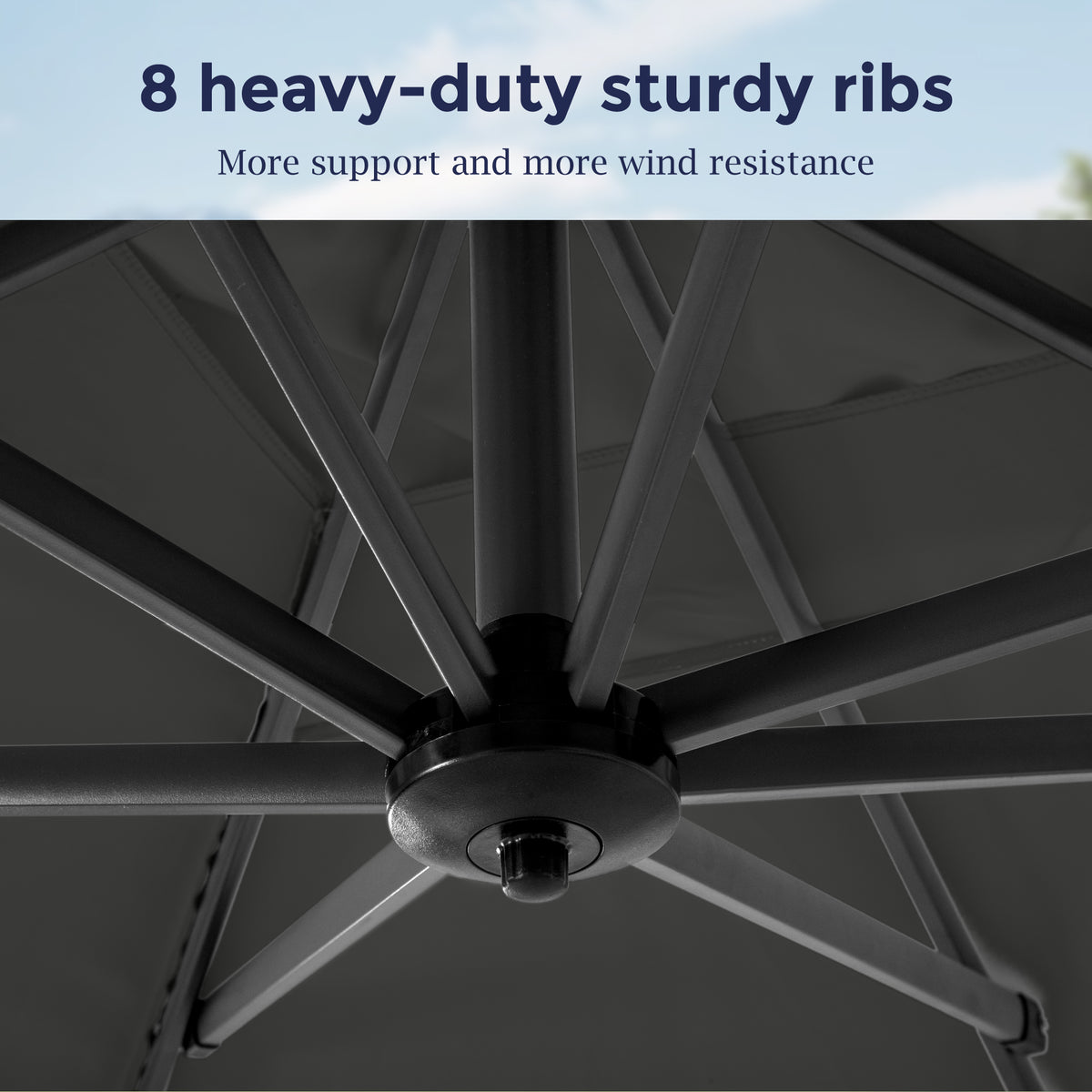 Alpha Joy 10x10ft Outdoor Patio Umbrella 360¡ãRotation Large Rectangle Offset Cantilever Double Umbrella with Crank Handle and 7 Tilt, Charcoal Gray