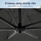 Alpha Joy 12x9ft Outdoor Patio Umbrella 360°Rotation Large Rectangle Offset Cantilever Double Umbrella with Crank Handle & 6 Tilt, Charcoal Gray