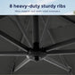 Alpha Joy 12x9ft Outdoor Patio Umbrella 360¡ãRotation Large Rectangle Offset Cantilever Double Umbrella with Crank Handle & 6 Tilt, Charcoal Gray