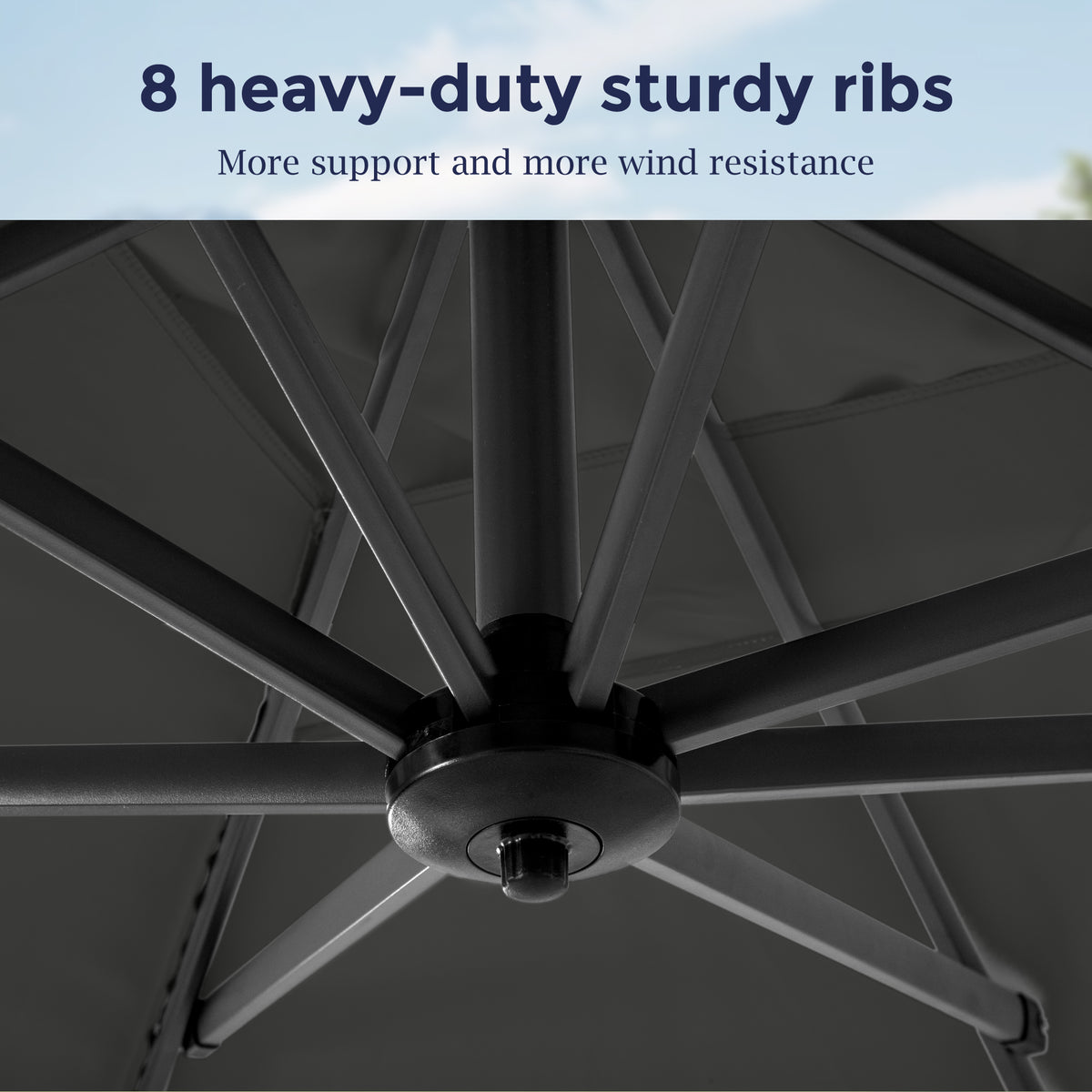 Alpha Joy 12x9ft Outdoor Patio Umbrella 360¡ãRotation Large Rectangle Offset Cantilever Double Umbrella with Crank Handle & 6 Tilt, Charcoal Gray