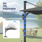 Alpha Joy 12x9ft Outdoor Patio Umbrella 360°Rotation Large Rectangle Offset Cantilever Double Umbrella with Crank Handle & 6 Tilt, Charcoal Gray