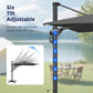 Alpha Joy 12x9ft Outdoor Patio Umbrella 360° Rotation Large Rectangle Offset Cantilever Double Umbrella with Crank Handle & 6 Tilt, Charcoal Gray