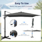 Alpha Joy 12x9ft Outdoor Patio Umbrella 360¡ãRotation Large Rectangle Offset Cantilever Double Umbrella with Crank Handle & 6 Tilt, Charcoal Gray