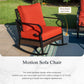 Sophia & William 5 Seat Patio Conversation Set,Outdoor Furniture Set with Rocking Chairs, Red