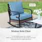 Sophia & William 4 Seat Patio Conversation Set,Outdoor Furniture Set with Rocking Chairs & Loveseat, Navy Blue