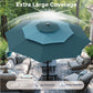 Alpha Joy 10ft 3-Tier Auto-Tilt Patio Umbrella, Steel Pole & Ribs ¨C Double Vented, Solar Lights, Peacock Blue & Cerulean