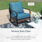 Sophia & William 7 Seat Patio Conversation Set,Outdoor Furniture Set with Rocking Chairs & Fixed Chairs, Pacific Blue