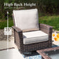 Sophia & William 5 Pieces Patio Furniture Set with Swivel Chairs 7-Seat Wicker Outdoor Conversation Set with Thickened Cushions