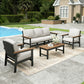 Sophia & William 4 Pieces Outdoor Patio Furniture Set All-Weather Wicker Conversation Set