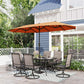 Sophia & William 8-Piece Outdoor Patio Dining Set with 13 ft Orange Red Umbrella, Rectangle Table & Textilene Chairs for 6
