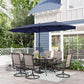 Sophia & William 8-Piece Outdoor Patio Dining Set with 13 ft Navy Umbrella, Rectangle Table & Textilene Chairs for 6