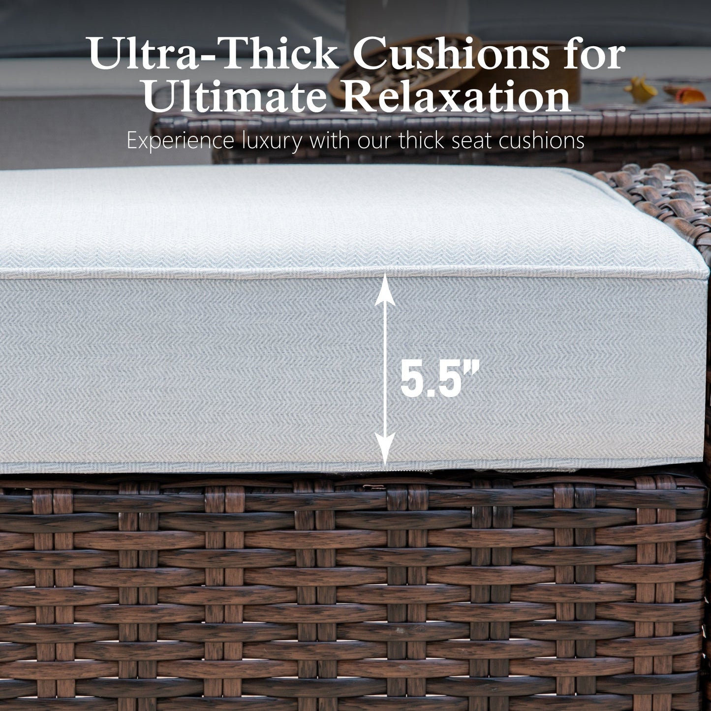 Sophia & William 4 Pieces Patio Furniture Set with Swivel Chairs 5-Seat Wicker Outdoor Conversation Set with Thickened Cushions