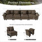 Sophia&William Convertible Sectional Sofa Couch, Modern Chenille Couch 4-Seat 24.4"W Cloud Sofa for Living Room,Brown