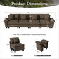 Sophia&William Modular Sectional Sofa Sets, Oversized Large Cloud Couch Set 4-Seat 24.4inchW Deep Sectional Sofa with 4 Throw Pillows for Living Room,Grayish Brown