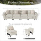 Sophia&William Modular Sectional Sofa Sets, Modern Cloud Couch 4-Seat 24.4"W Deep Sofa with 4 Pillows for Living Room,White