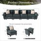 Sophia&William Modular Sectional Sofa Sets, Large Chenille Cloud Couch Sofa Set 4-Seat 24.4inchW Deep Seat Sofa with 4 Throw Pillows for Living Room,Blue