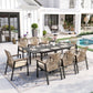 Sophia & William 9-Piece Outdoor Patio Dining Set Metal Rattan Chairs and Extendable Steel Table