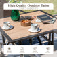 Sophia&William 5Pcs Patio Dining Set Outdoor Metal Padded Swivel Chairs and Square Wooden-like Table-top Table for 4