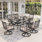 Sophia & William 7-Piece Patio Outdoor Dining Set Metal Swivel Chairs and Table Set Outside Furniture Set with Beige Cushions