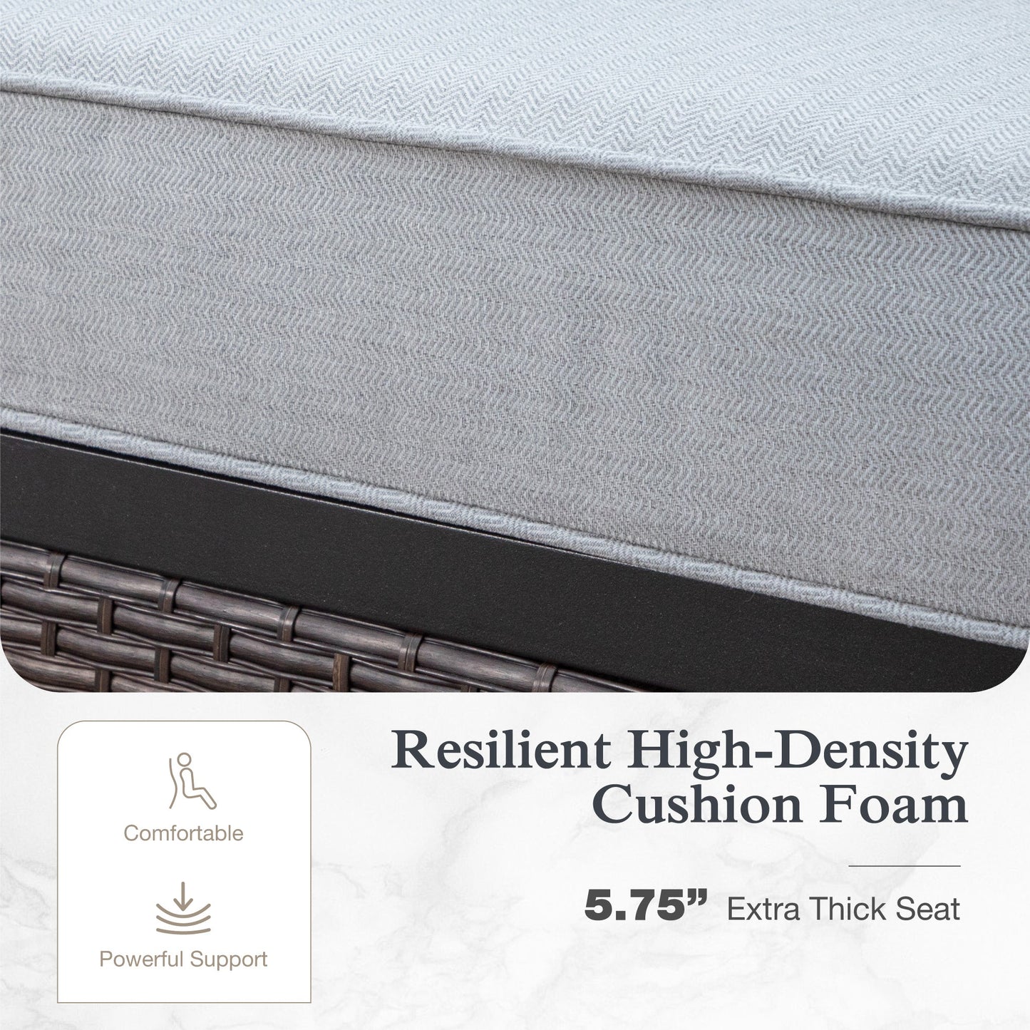 Sophia & William 7 Seat Patio Conversation Set,Outdoor Furniture Set with Rocking Chairs & Fixed Chairs, Light Gray