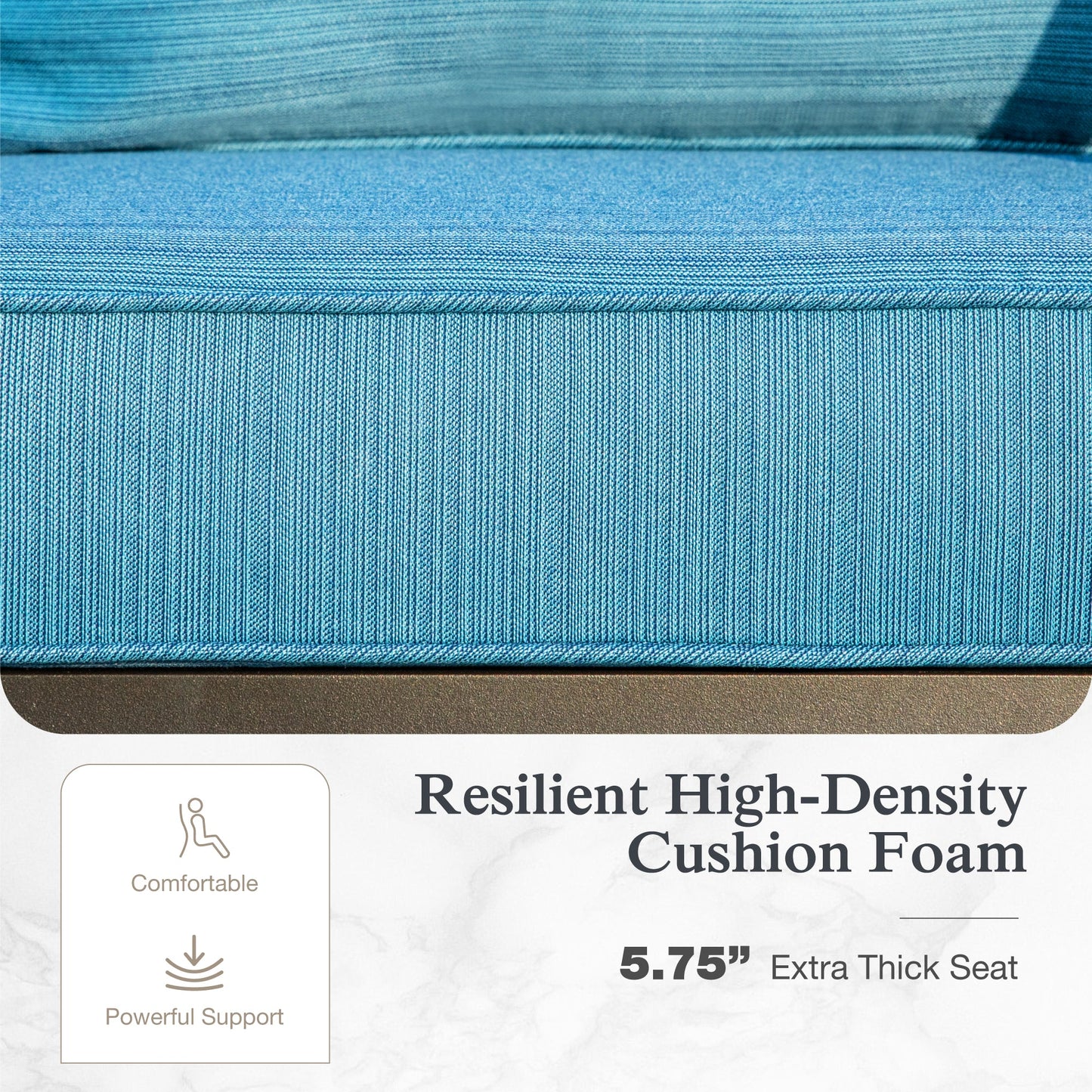 Sophia & William 5 Seat Patio Conversation Set,Outdoor Furniture Set with Rocking Chairs, Pacific Blue