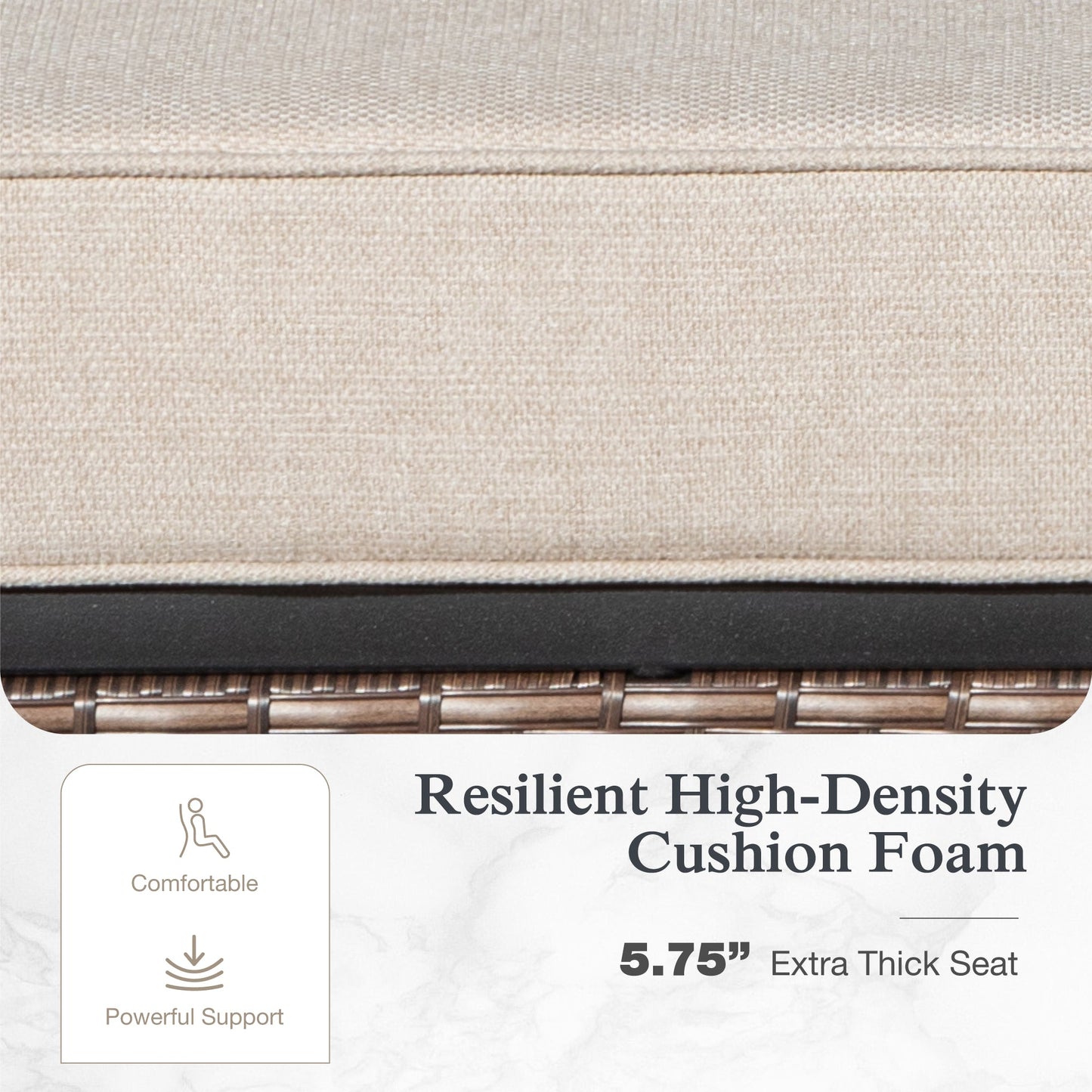 Sophia & William 7 Seat Patio Conversation Set,Outdoor Furniture Set with Rocking Chairs & Fixed Chairs, Beige