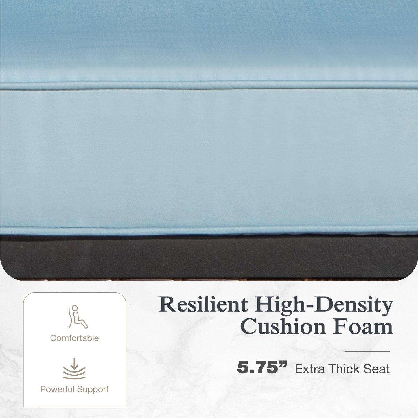 Sophia & William 7 Seat Patio Conversation Set,Outdoor Furniture Set with Rocking Chairs & Fixed Chairs, Blue