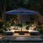 Alpha Joy 10ft 3-Tier Auto-Tilt Patio Umbrella, Steel Pole & Ribs ¨C Double Vented, Solar Lights, Navy Blue