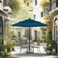 Alpha Joy 10ft 3 Tier Auto-Tilt Outdoor Patio Umbrella Beach Garden Double Vented Table Umbrella with Push Button and Crank, Cerulean