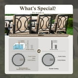 Sophia&William 5 Pieces Outdoor Patio Furniture Set Swivel Chairs and Fire Pit Table Set