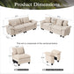 Sophia&William Modular Sectional Sofa Sets, Modern Corduroy Cloud Couch 4-Seat Deep Sofa Oversized Sectional with 4 Pillows for Living Room,Beige