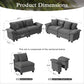 Sophia&William Modular Sectional Sofa Sets, Modern Corduroy Cloud Couch Sofa Set 4-Seater Oversized Sectional Sofa with 4 Pillows for Living Room,Gray