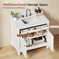 Sophia & William 36" Bathroom Vanity with 7.1" Deep Sink Freestanding Wood Bathroom Cabinet Vanity with 2 Doors, White