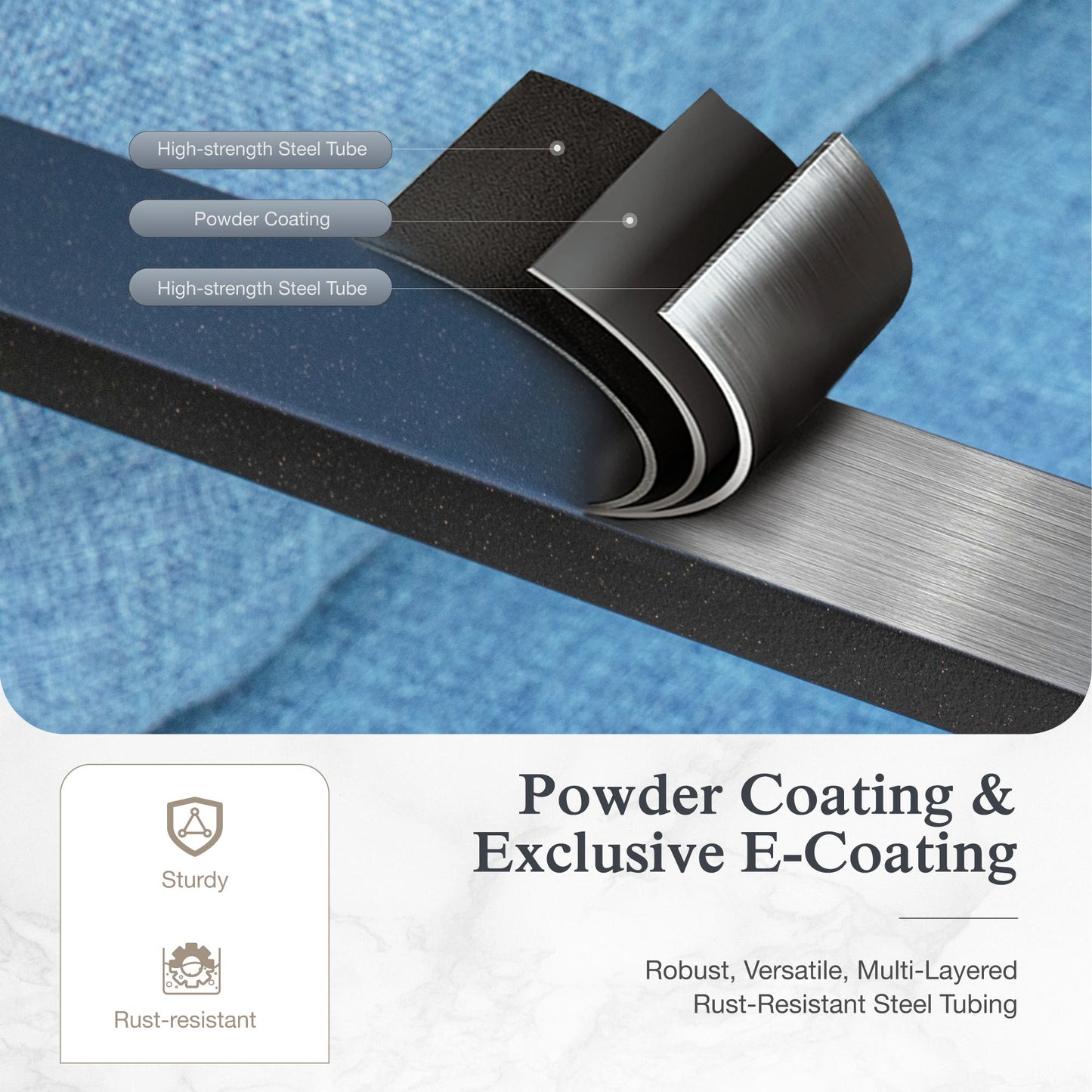 Sophia & William 5 Seat Patio Conversation Set,Outdoor Furniture Set with Rocking Chairs, Navy Blue