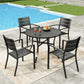 Sophia&William 5Pcs Patio Dining Set Outdoor Metal Stackable Chairs and 42Round Table Furniture Sets for 4