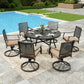 Sophia&William 7Pcs Patio Dining Set Outdoor Metal Swivel Wider Chairs and 54inch  Round Table for 4