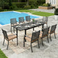 Sophia&William 9Pcs Patio Dining Set Outdoor Metal Cushioned Chairs and Expandable Table Furniture Sets with 3.2inch  Padded Cushion for 8