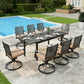 Sophia&William 9Pcs Patio Dining Set Outdoor Metal Swivel Chairs and Expandable Table Furniture Sets with 3.2inch  Padded Cushion for 8