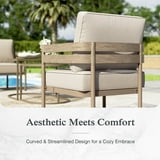 Sophia & William 5 Seat Patio Outdoor Furniture Set Wooden-like Streamlined Conversation Set with Chairs & Combined Coffee Table, Beige