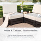 Sophia & William 4Pcs Patio Outdoor Furniture Set Sectional Armless Conversation Set with Woodgrain Side Table, Beige