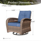 Sophia & William 2 Pieces Wicker Outdoor Patio Furniture Set with Swivel Glider, Navy