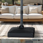 Alpha Joy 34.3'' Square Patio Fillable Umbrella Base with Liftable Wheel, Black