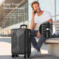 Alpha Joy Hard-shell ABS+PC Rolling Luggage 20" Carry-on Luggage with USB Port, Black