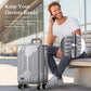 Alpha Joy Hard-shell ABS+PC Rolling Luggage 20" Carry-on Luggage with USB Port, Silver
