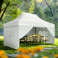 10'x 15' Easy Setup Pop Up Canopy with 4 Removable Sidewalls & Carrying Bag,4 Weight Bags - White