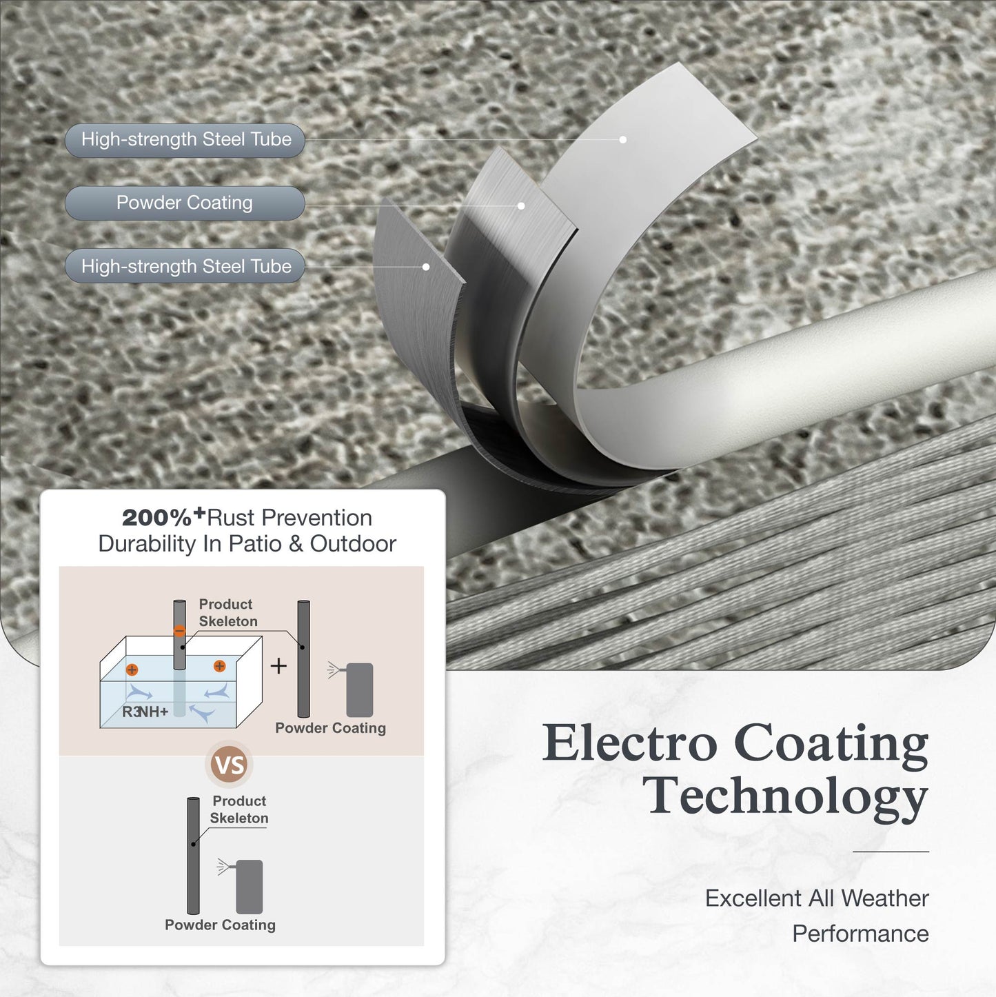 Sophia & William 6 Pieces Outdoor Patio Furniture Set 7-Seat Wicker Metal Patio Conversation Sofa Set with Classic Rope Rattan Style, Beige