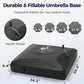 Alpha Joy 34.3'' Square Patio Fillable Umbrella Base with Liftable Wheel, Black